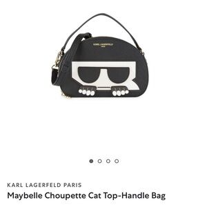 Karl Lagerfeld Black and White Mini Cat Bag